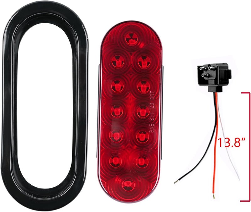 fouwick 6“ Oval 12V LED Trailer tail lights,12LED Submersible Light for boat utility trailer Truck RV,2 Pack,IP65 Waterproof - Image 3